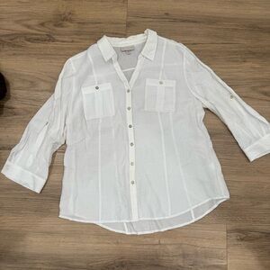 Women's White Button Down Shirt